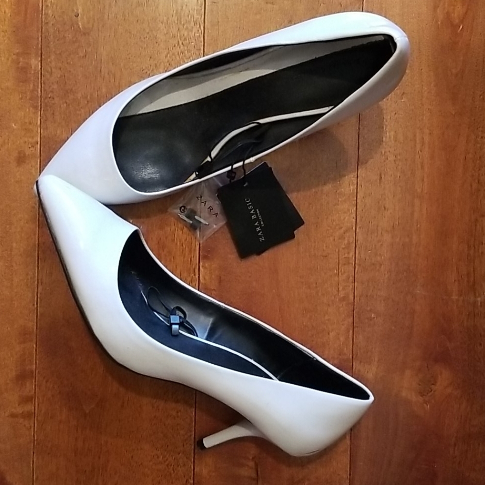 Zara Basic White Kitten Heels